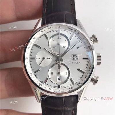 Swiss Copy TAG Heuer Carrera Calibre 1887 Chronograph Watch Silver Dial